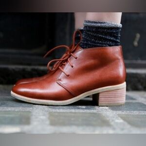 Clark’s Phenia Carnaby Desert Ankle Boot in Cognac Leather